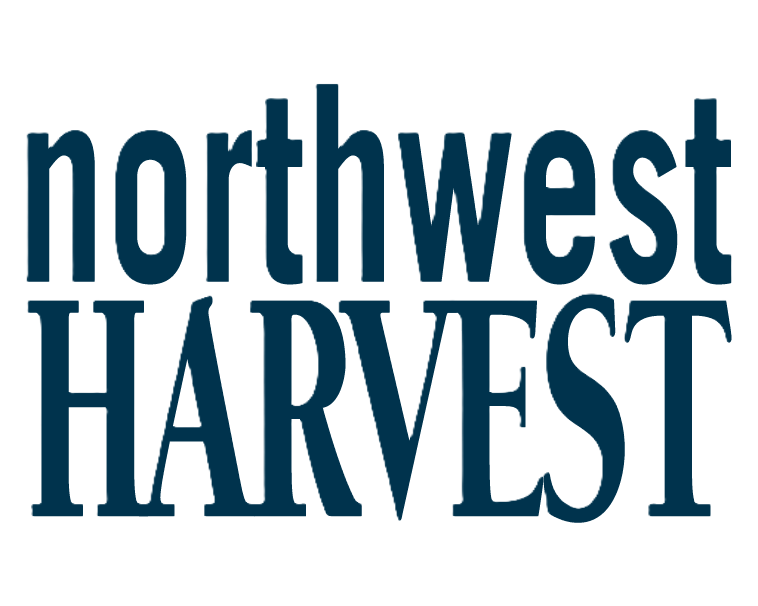 The image features the text "northwest HARVEST" in a bold, modern font. The word "HARVEST" is emphasized with larger letters compared to "northwest." The color is a deep navy blue, creating a strong visual impact.